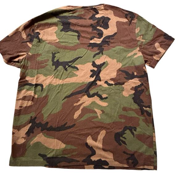 Ralph Lauren Shirt Men Medium Camo Army Green Crew Neck Pocket Tee Short Sleeve - Picture 2 of 7